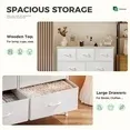 Aidoly Dresser for Bedroom, 7 Storage Drawers, Anti-Tip Wide Fabric Closet Organizer Tower Furniture, Wooden Top with Metal Frame, White