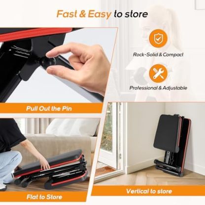 Weight Bench, Adjustable Workout Bench for Home Gym, Foldable Bench Press for Full Body Strength Training, 795LBS Capacity, Incline Decline Sit-Up Benches