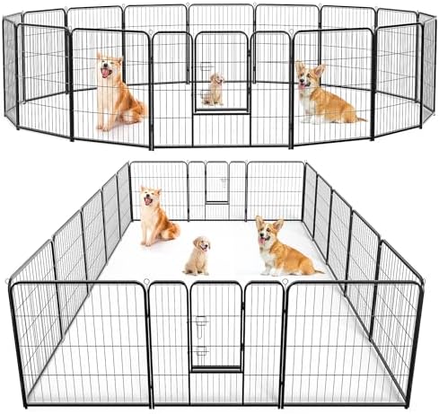 Dog Playpen, Puppy Fence for Yard, Camping, RV, Indoor/Outdoor Use, 40-Inch 16-Panel Exercise Pen for Small/Medium/Large Pets