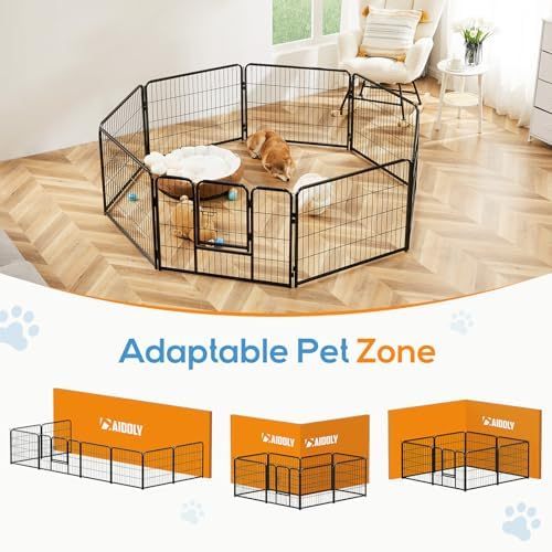 Dog Playpen, Puppy Fence for Yard, Camping, RV, Indoor/Outdoor Use, 40-Inch 16-Panel Exercise Pen for Small/Medium/Large Pets
