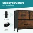 Aidoly 5-Drawer Dresser with Wooden Top, Adjustable Feet, Sturdy Metal Frame Dressers for Bedroom, Living Room, Rust