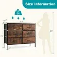 Aidoly Bedroom Dresser, 6 Storage Drawers, Anti-Tip Wide Fabric Closet Chests Organizer Tower Furniture with Wooden Top Metal Frame for Living Room, Hallway, Entryway, Rust