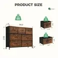 Aidoly Dresser for Bedroom, 7 Storage Drawers, Anti-Tip Wide Fabric Closet Organizer Tower Furniture, Wooden Top with Metal Frame, Rust