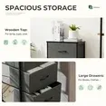 Aidoly Dresser, 4 Storage Drawers, Anti-Tip Fabric Closet Chests Organizer Tower Furniture with Wooden Top, Metal Frame, Grey