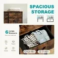 Aidoly Bedroom Dresser, 6 Storage Drawers, Anti-Tip Wide Fabric Closet Chests Organizer Tower Furniture with Wooden Top Metal Frame for Living Room, Hallway, Entryway, Rust