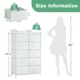 Aidoly Dresser for Bedroom, 10 Storage Drawers, Anti-Tip Tall Fabric Closet Chests Organizer Tower Furniture with Wooden Top Metal Frame for Living Room, Hallway, Entryway, White