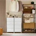 Aidoly Dresser, 4 Storage Drawers, Anti-Tip Fabric Closet Chests Organizer Tower Furniture with Wooden Top, Metal Frame, Aidoly Dresser, 4 Storage Drawers, Anti-Tip Fabric Closet Chests Organizer Tower Furniture with Wooden Top, Metal Frame, White