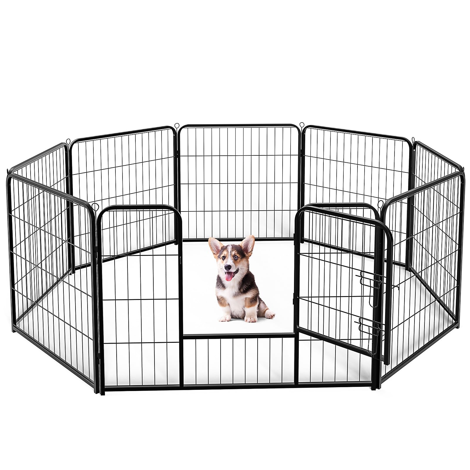Dog Playpen, Puppy Fence for Yard, Camping, RV, Indoor/Outdoor Use, 24-Inch 8-Panel Exercise Pen for Small/Medium Pets
