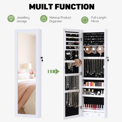 Aidoly Jewelry Armoire with LED Lights and Full-Length Mirror