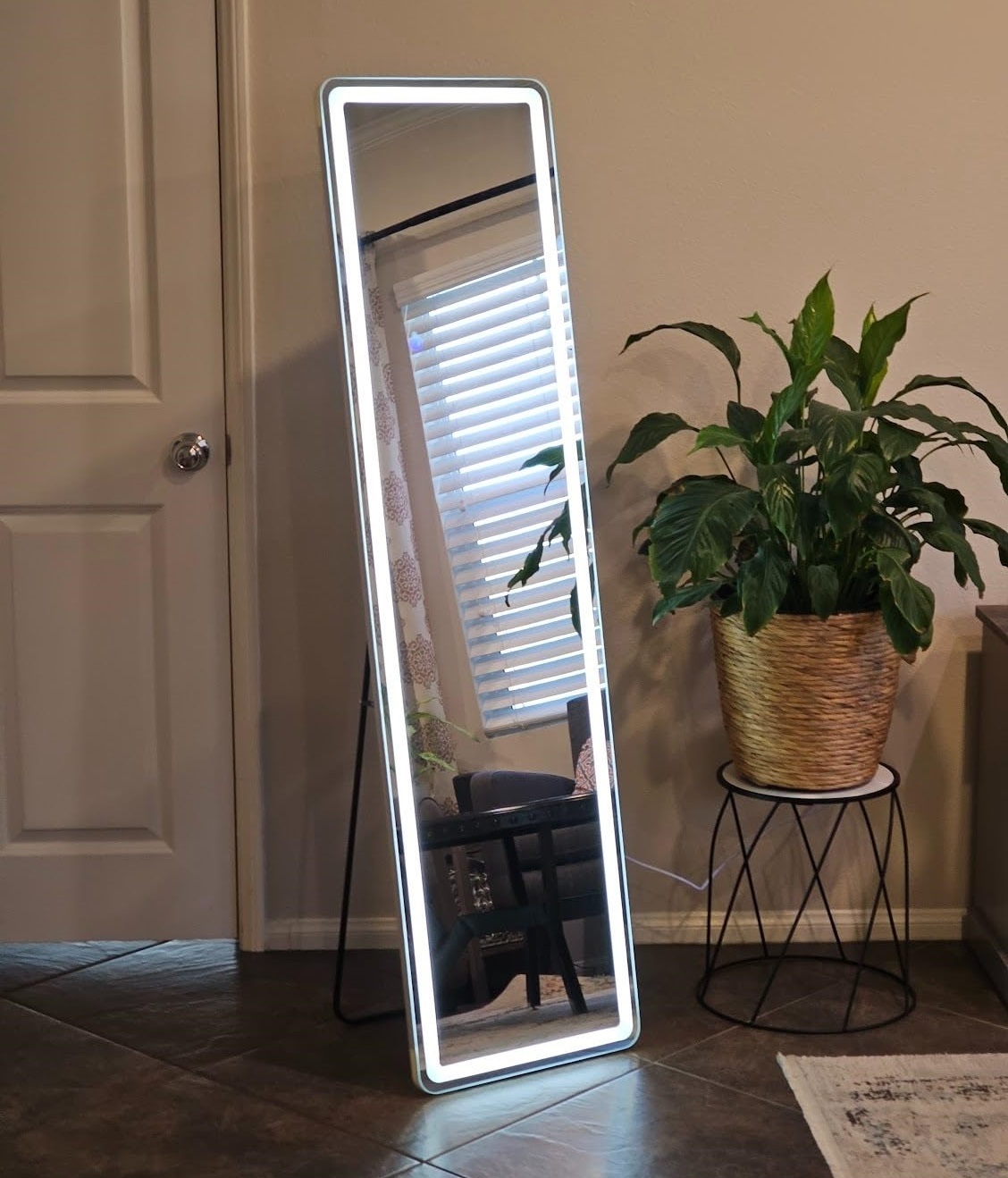 Full-Length LED Lighted Mirror with Adjustable Lighting, Wall Mirror