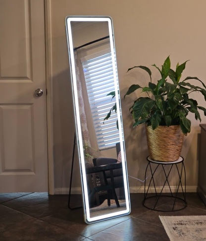 Full-Length LED Lighted Mirror with Adjustable Lighting, Wall Mirror