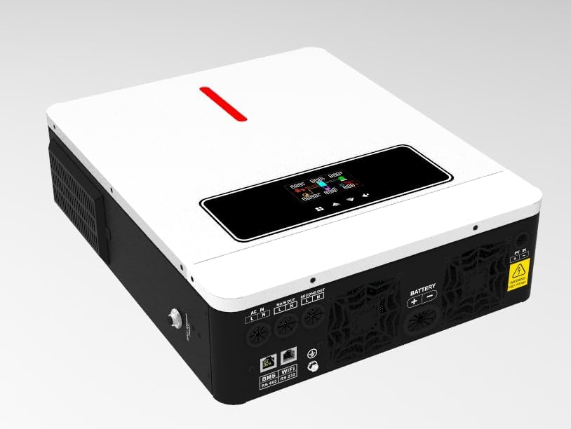 Xijia 3600W Hybrid Pure Sine Wave Power Inverter with 120A MPPT Solar Charger，dc 24V to ac 110v 60HZ Solar Converter for Home,Car ＆Cabin (DC24V(Range20V-30V) 3600VA)