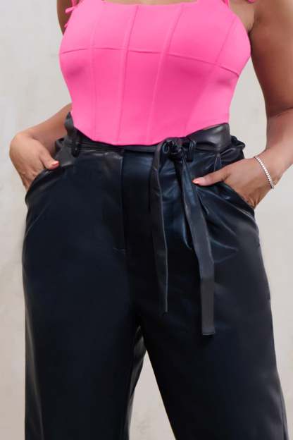 Forever Plus Black Oversized Adjustable Hem Trousers-Fashionmomo.All Rights Reserved