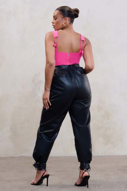 Forever Plus Black Oversized Adjustable Hem Trousers-Fashionmomo.All Rights Reserved