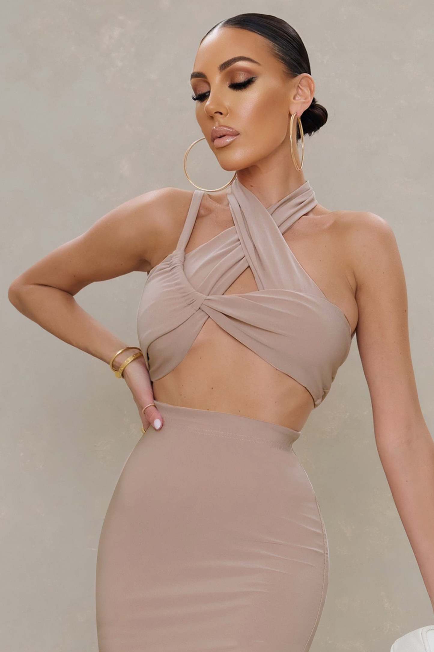 In The Detail Champagne Wrap Over Twist Bralet-Fashionmomo.All Rights Reserved