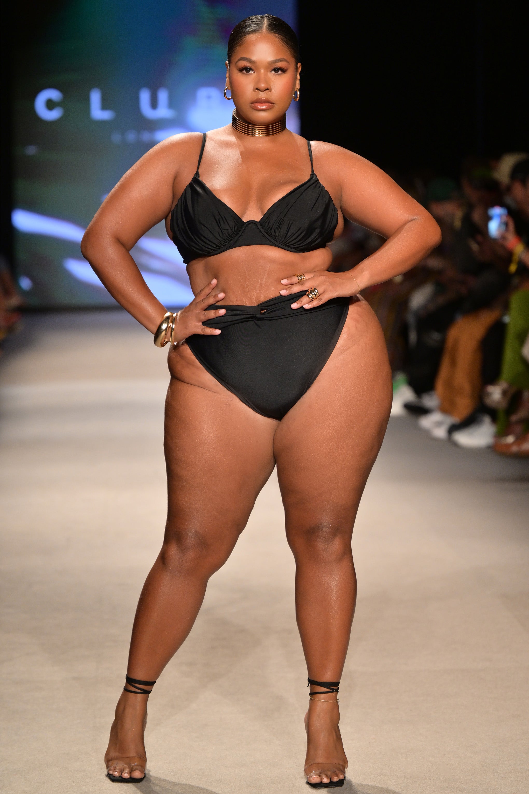 High Tide Black High Waisted Twist Front Bikini Bottoms-Fashionmomo.All Rights Reserved