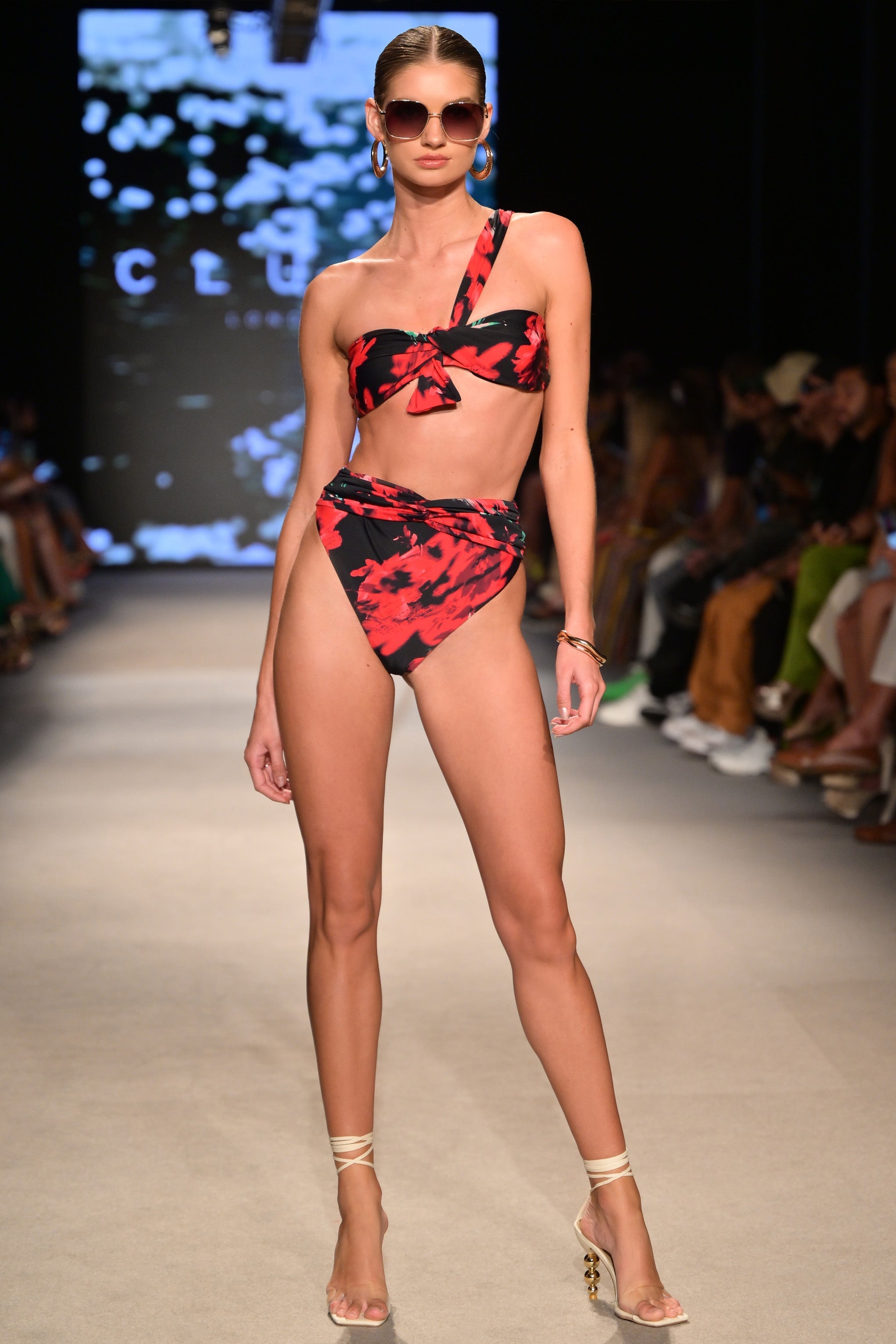 High Tide Multi Print High Waisted Twist Front Bikini Bottoms-Fashionmomo.All Rights Reserved