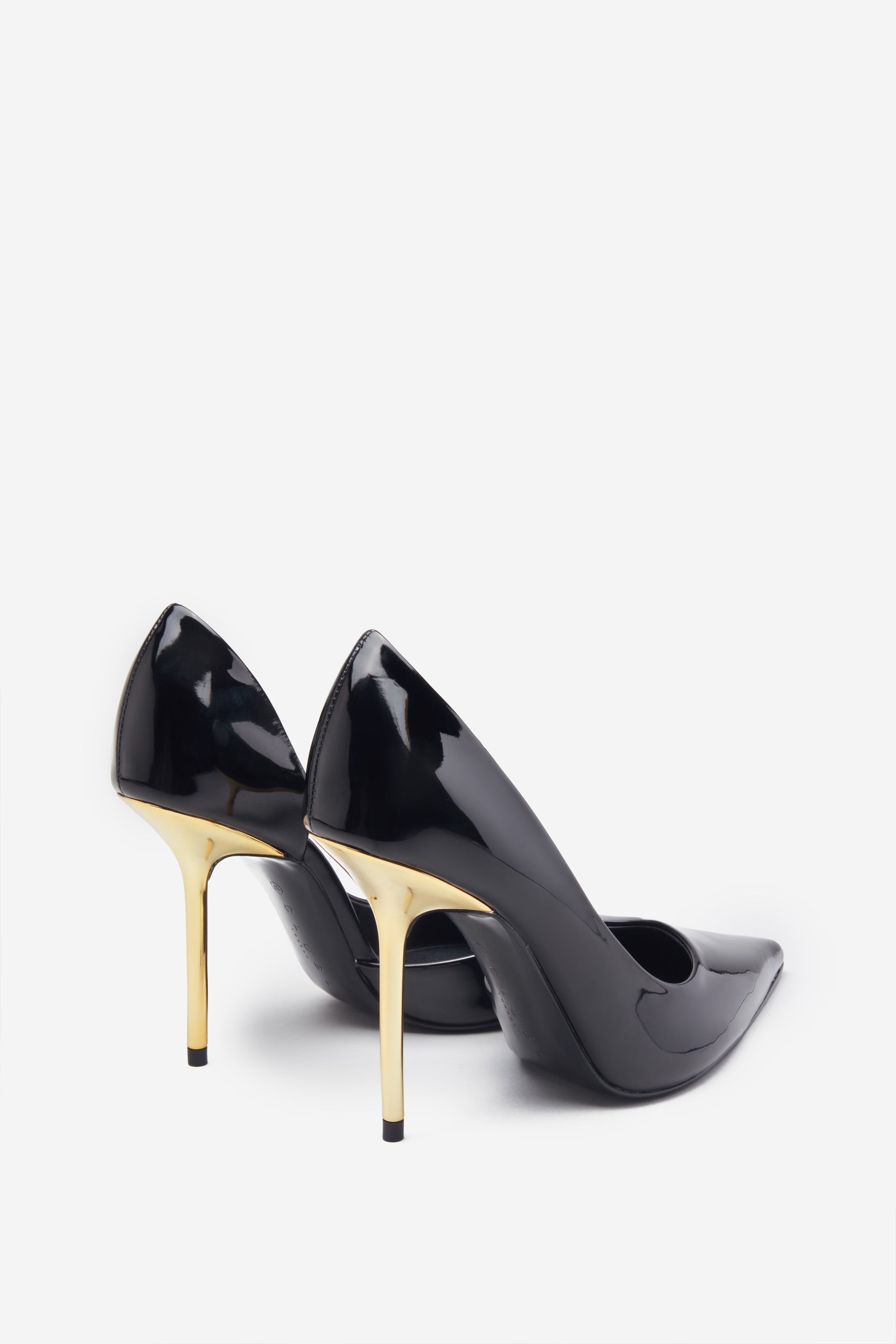 Hear Me Black Metallic Cutaway Pointed Court Heels-Fashionmomo.All Rights Reserved