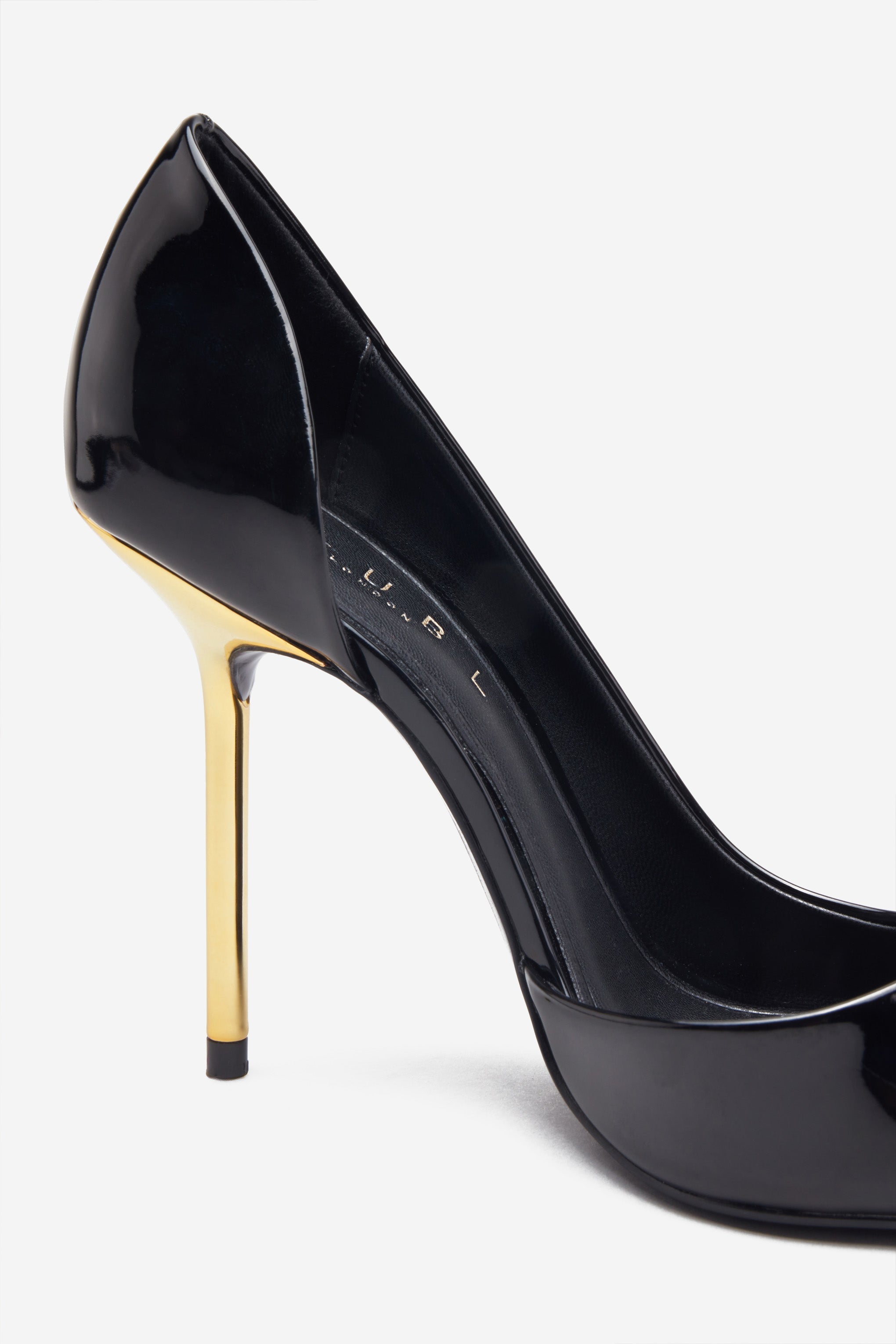 Hear Me Black Metallic Cutaway Pointed Court Heels-Fashionmomo.All Rights Reserved