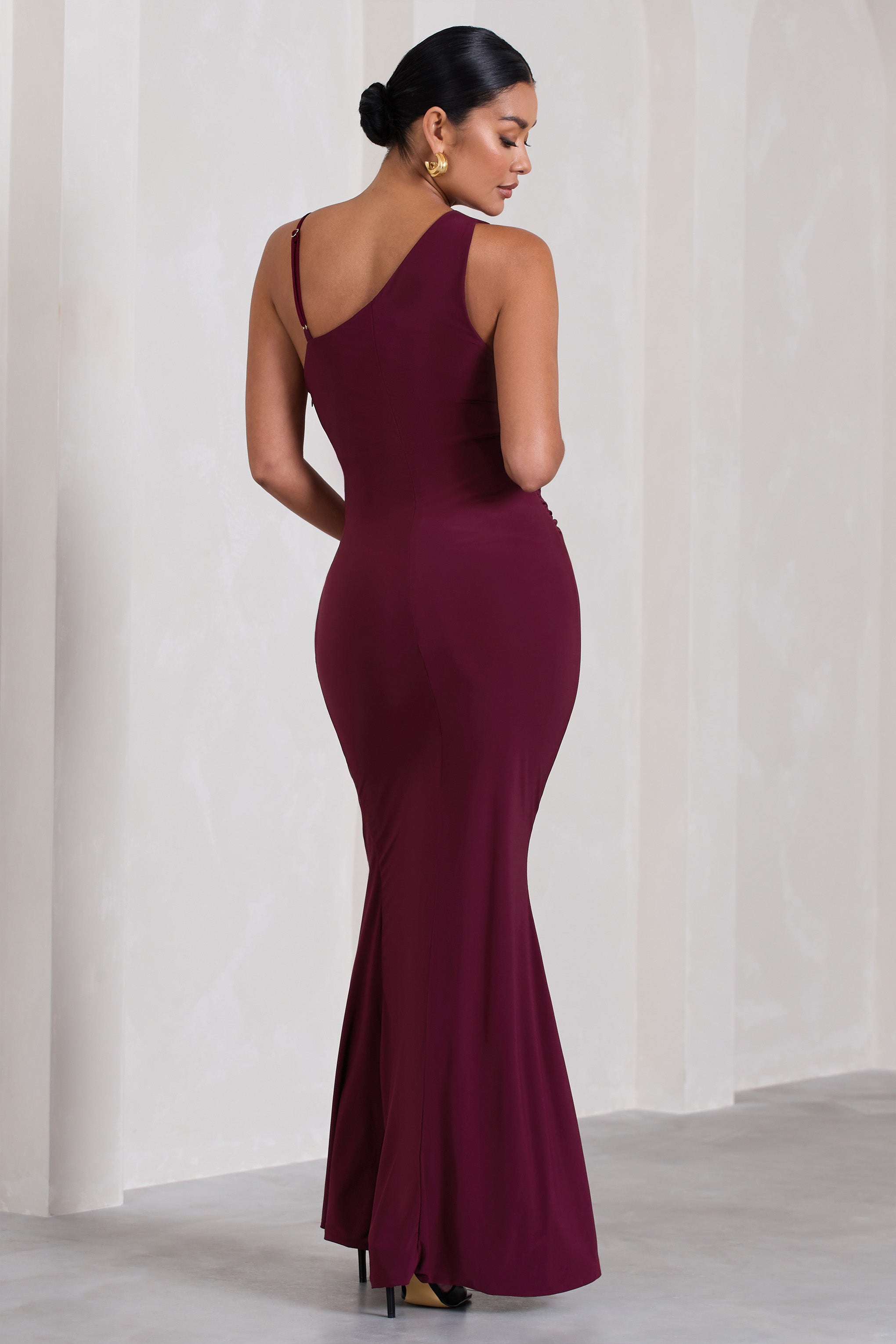 Phantasy Burgundy Maternity Cowl Neck Maxi Dress-Fashionmomo.All Rights Reserved