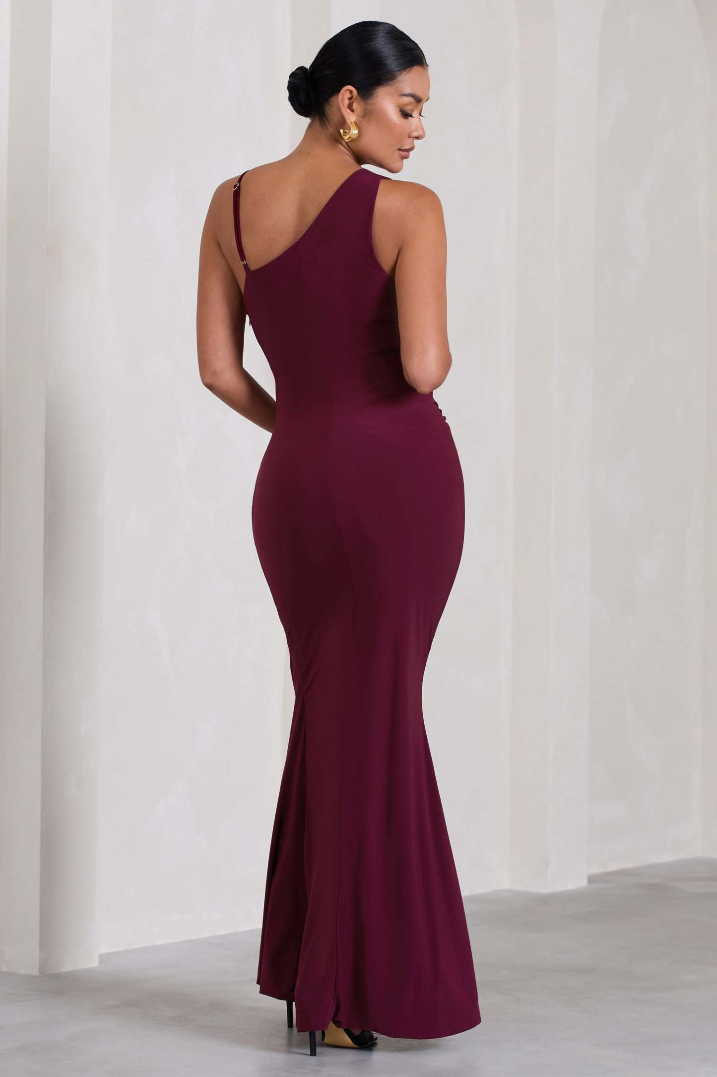 Phantasy Burgundy Maternity Cowl Neck Maxi Dress-Fashionmomo.All Rights Reserved