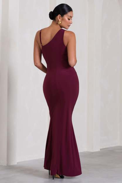 Phantasy Burgundy Maternity Cowl Neck Maxi Dress-Fashionmomo.All Rights Reserved