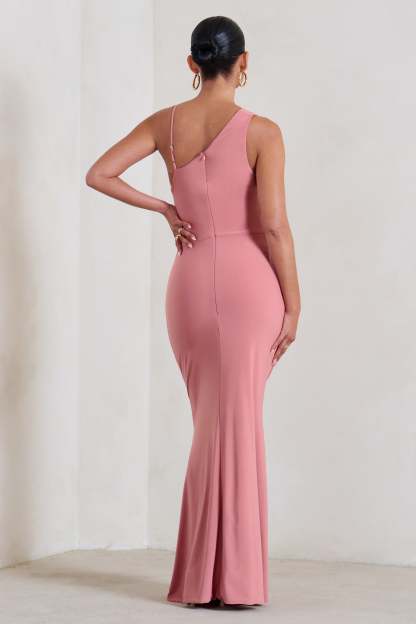 Phantasy Blush Pink Maternity Cowl Neck Maxi Dress-Fashionmomo.All Rights Reserved