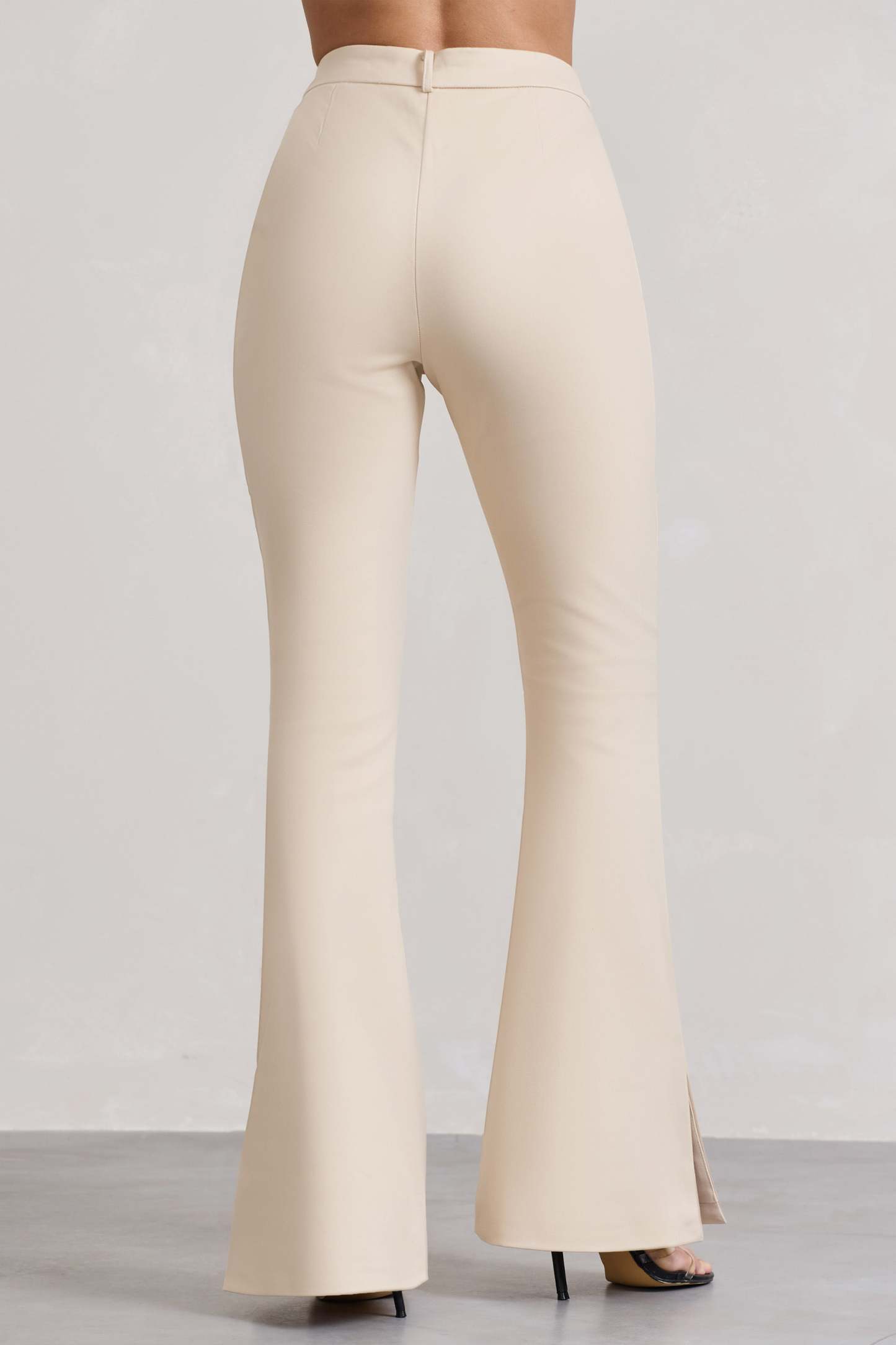 Brianca Stone High-Waisted Split Wide-Leg Trousers-Fashionmomo.All Rights Reserved