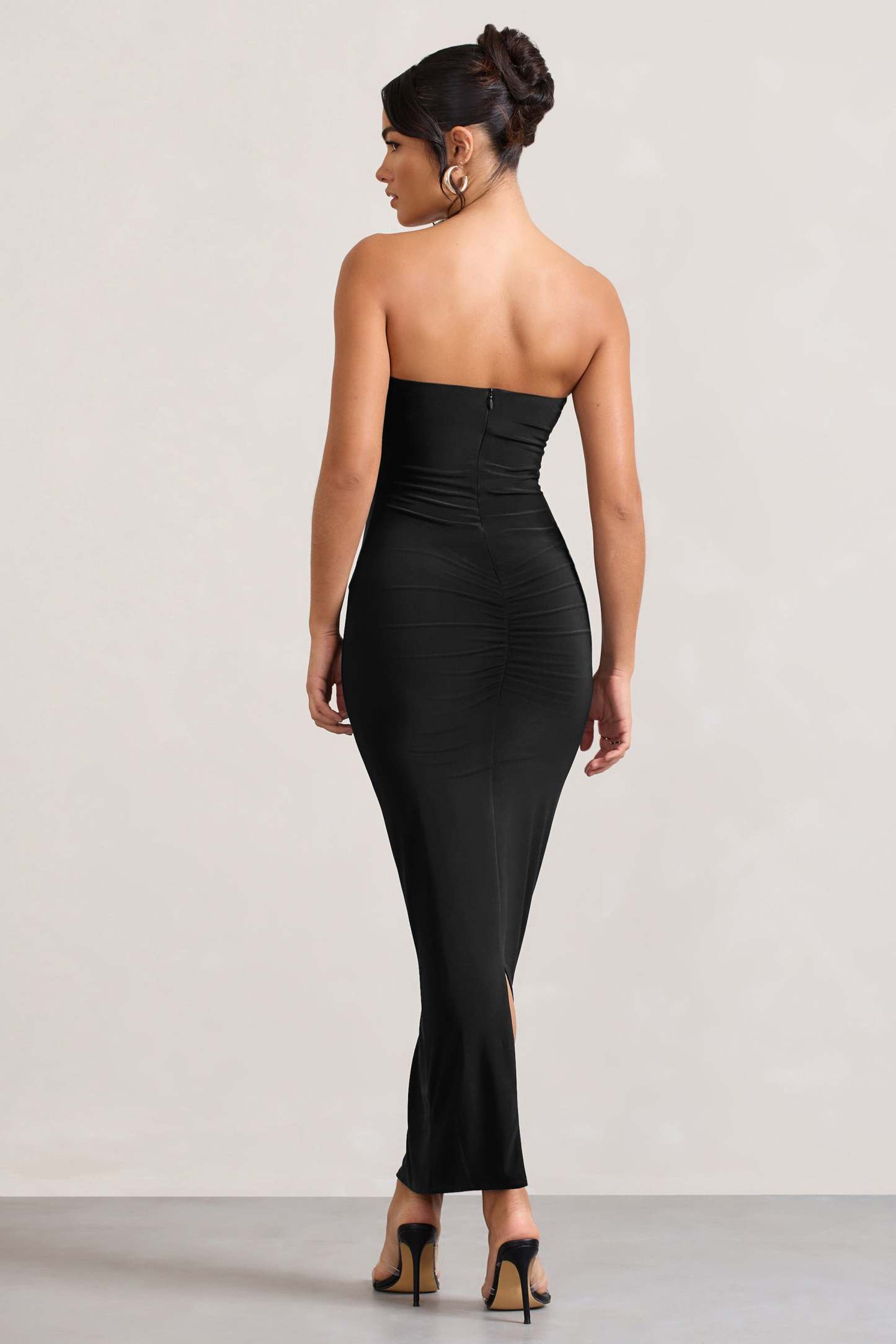 Evita Black Sweetheart Twist Detail Maxi Dress-Fashionmomo.All Rights Reserved