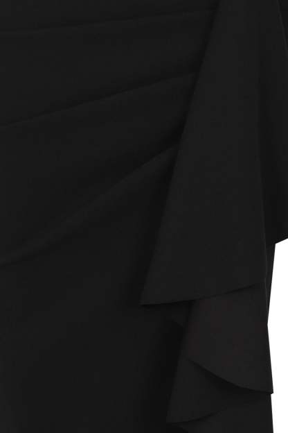 Fleur Black Bandeau Ruffle Maxi Dress-Fashionmomo.All Rights Reserved