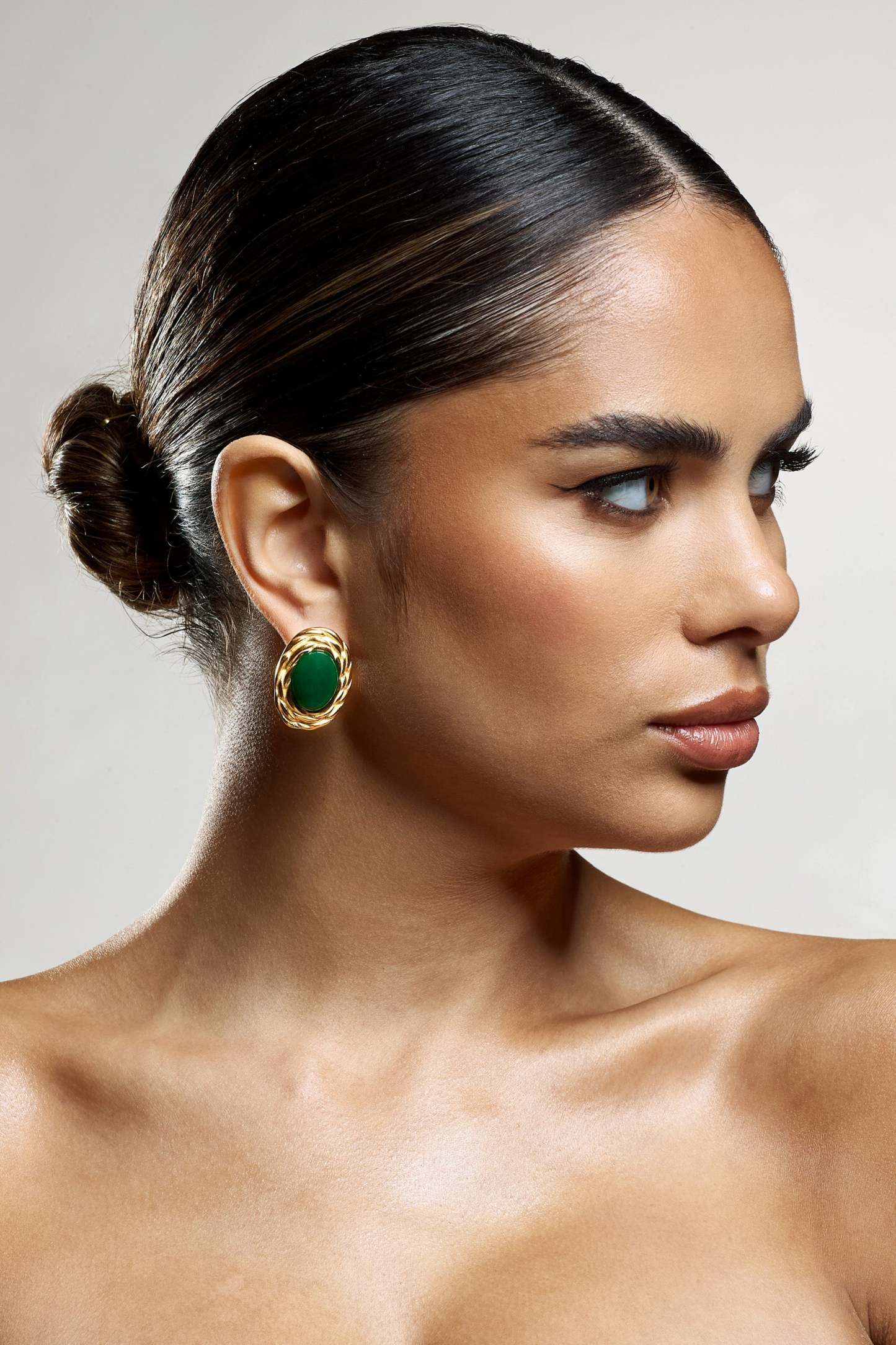 Essie Green Pendant Gold Earrings-Fashionmomo.All Rights Reserved