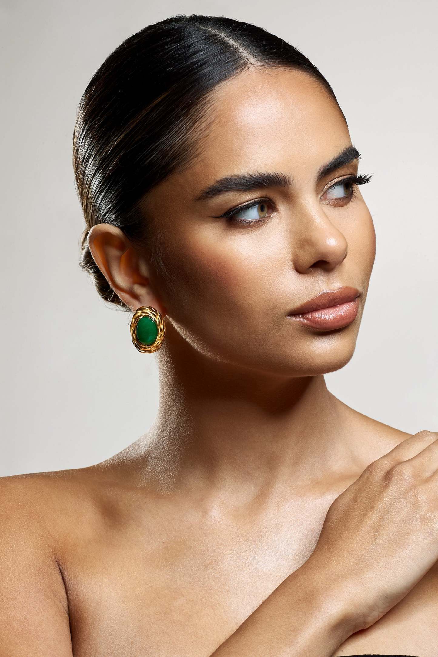 Essie Green Pendant Gold Earrings-Fashionmomo.All Rights Reserved