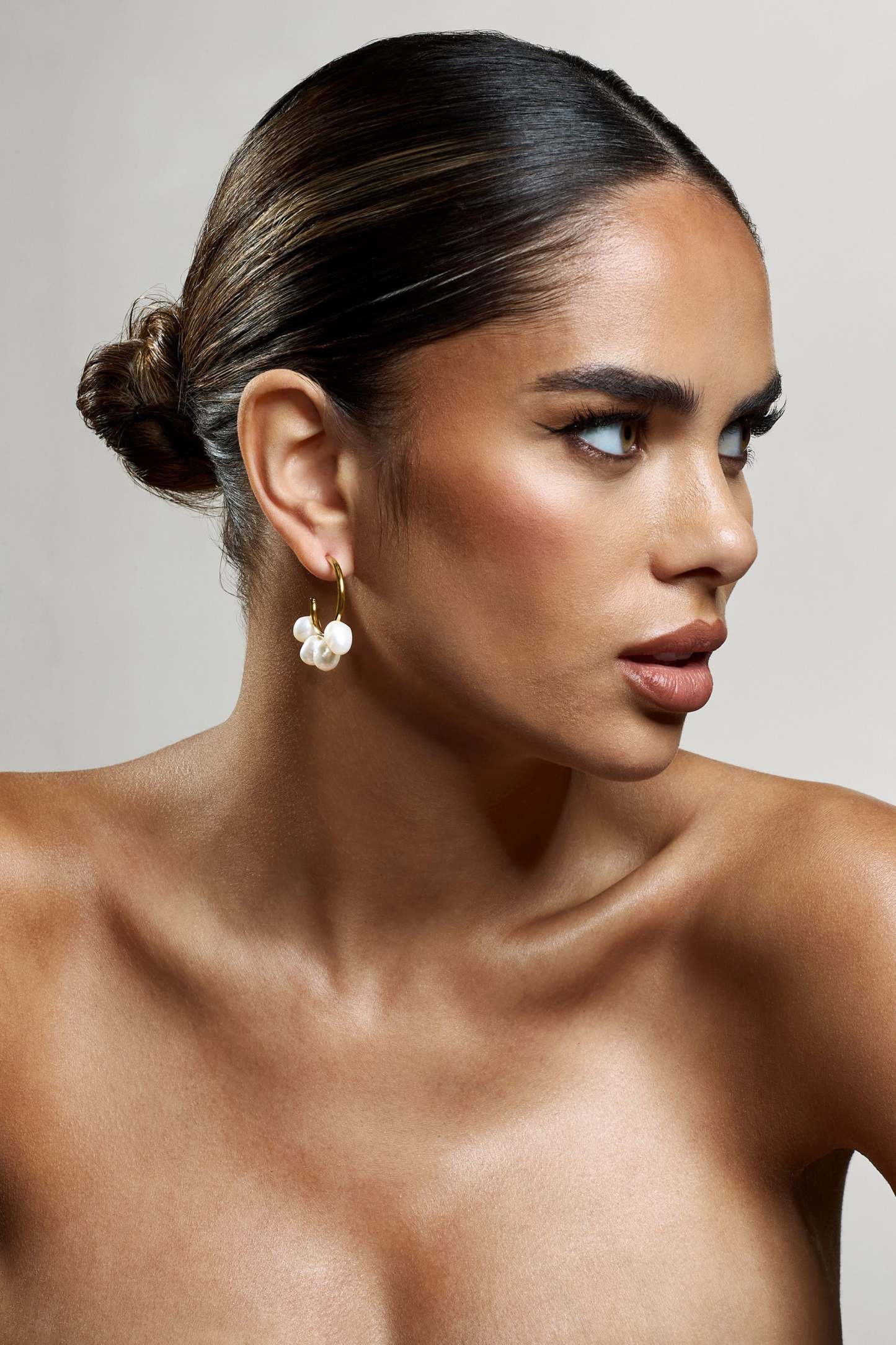 Anaya Gold Pearl Hoop Earrings-Fashionmomo.All Rights Reserved