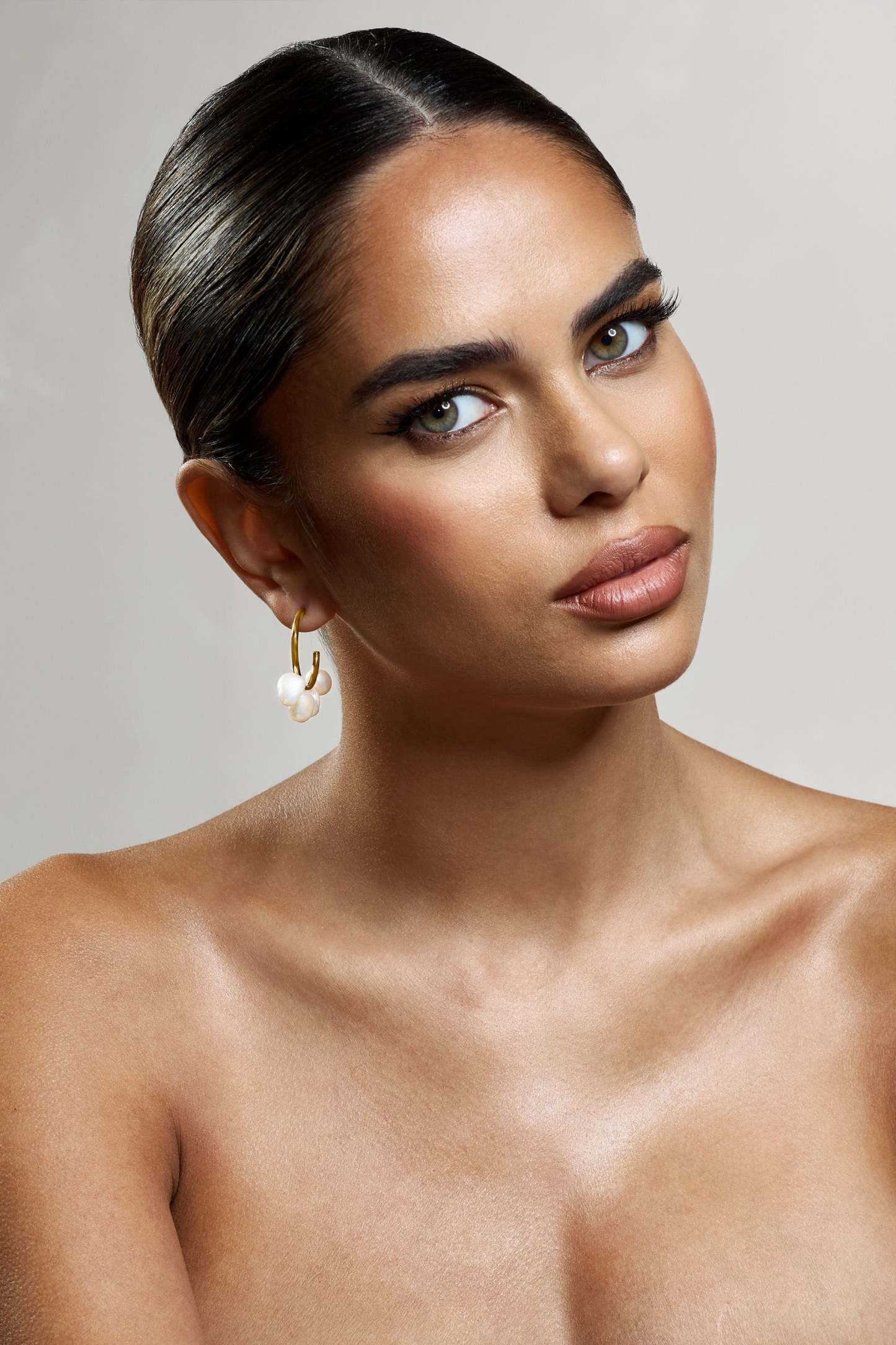 Anaya Gold Pearl Hoop Earrings-Fashionmomo.All Rights Reserved