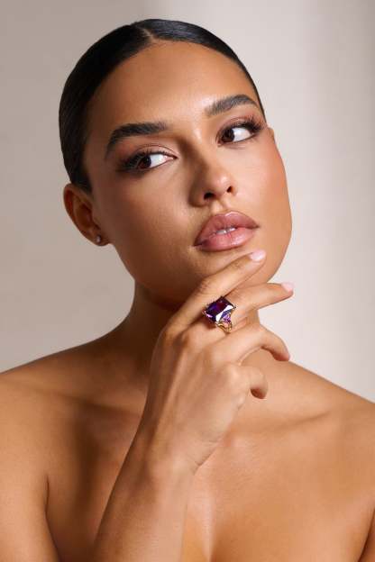 Adella Purple Statement Ring-Fashionmomo.All Rights Reserved