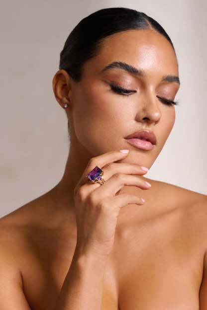 Adella Purple Statement Ring-Fashionmomo.All Rights Reserved