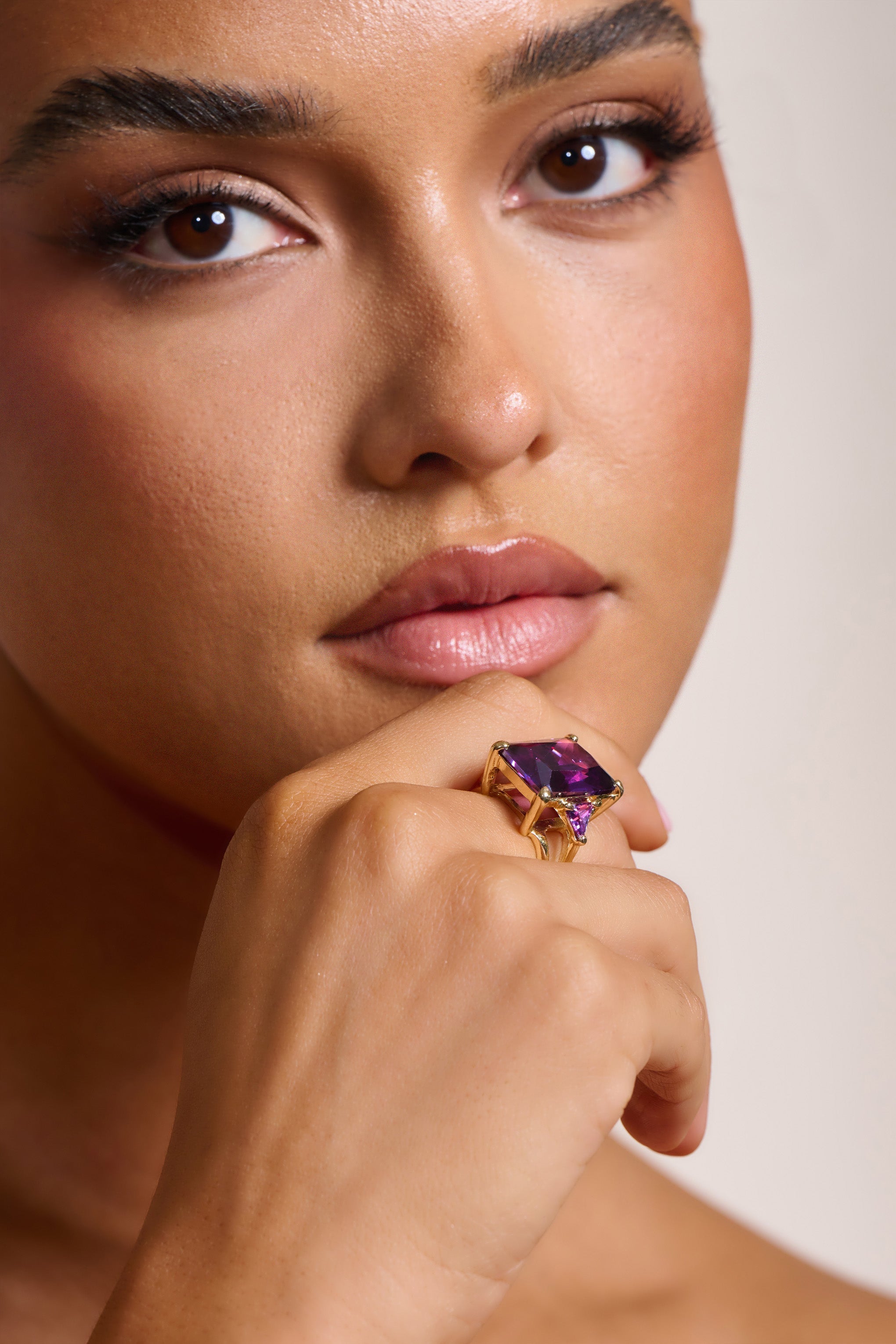 Adella Purple Statement Ring-Fashionmomo.All Rights Reserved