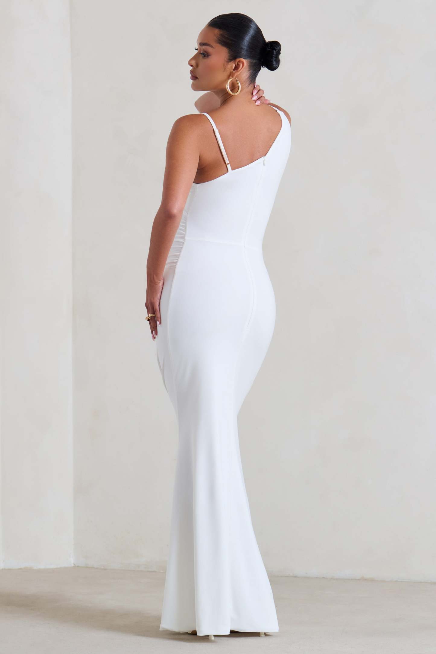 Phantasy White Maternity Cowl Neck Maxi Dress-Fashionmomo.All Rights Reserved