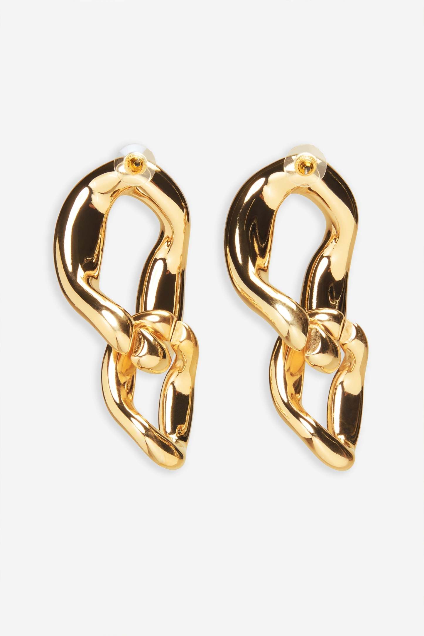 Faria Gold Chain Drop Earrings-Fashionmomo.All Rights Reserved