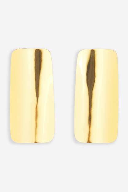 Fiona Gold Rectangle Statement Earrings-Fashionmomo.All Rights Reserved