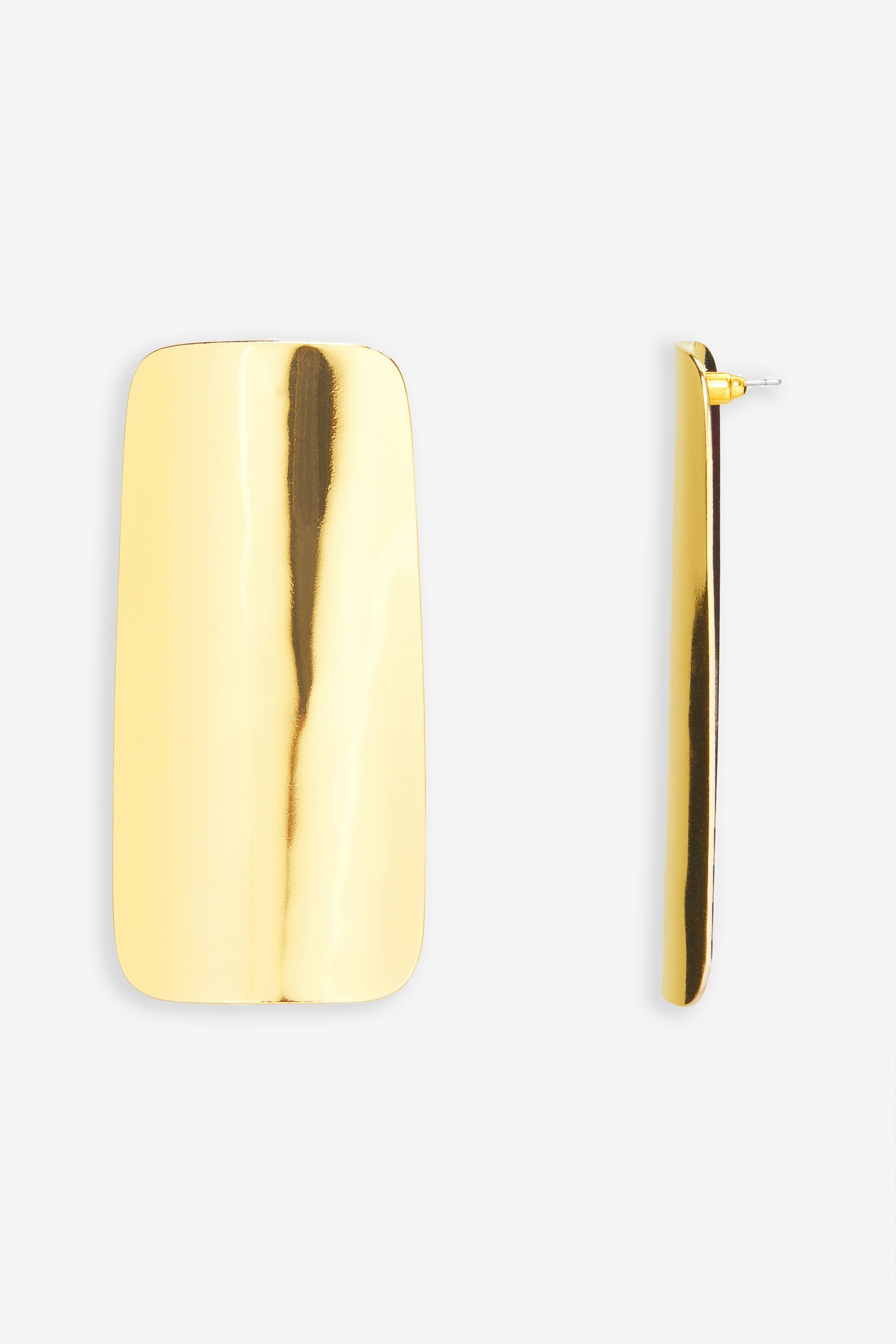 Fiona Gold Rectangle Statement Earrings-Fashionmomo.All Rights Reserved