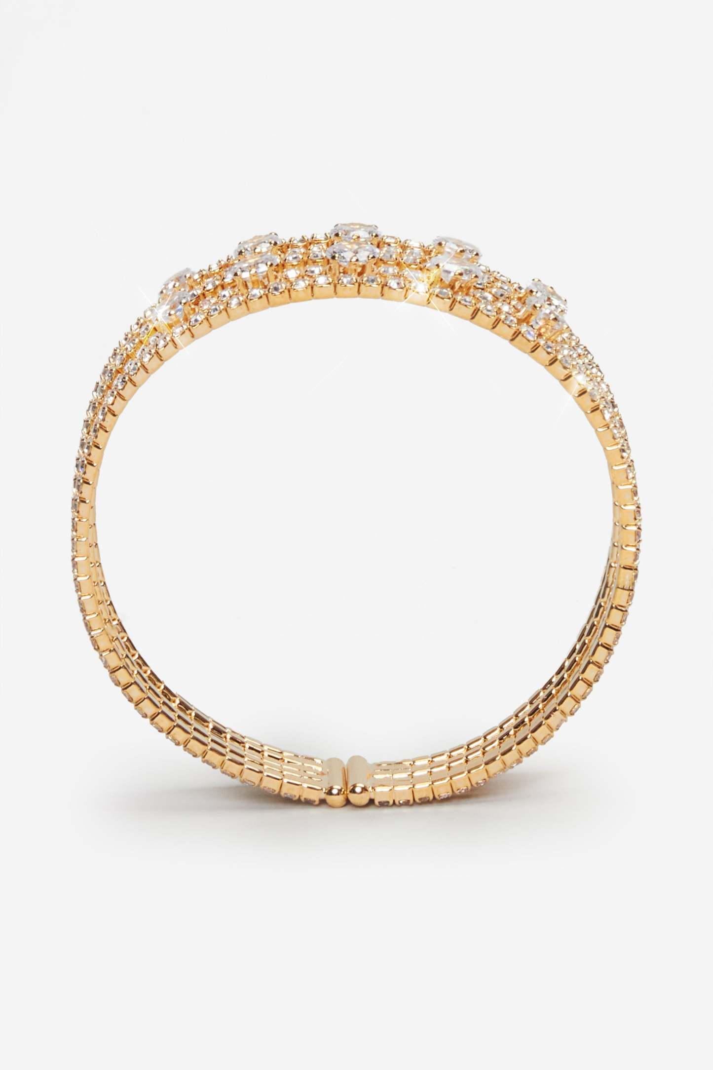 Candice Gold Diamante Cuff Bangle-Fashionmomo.All Rights Reserved