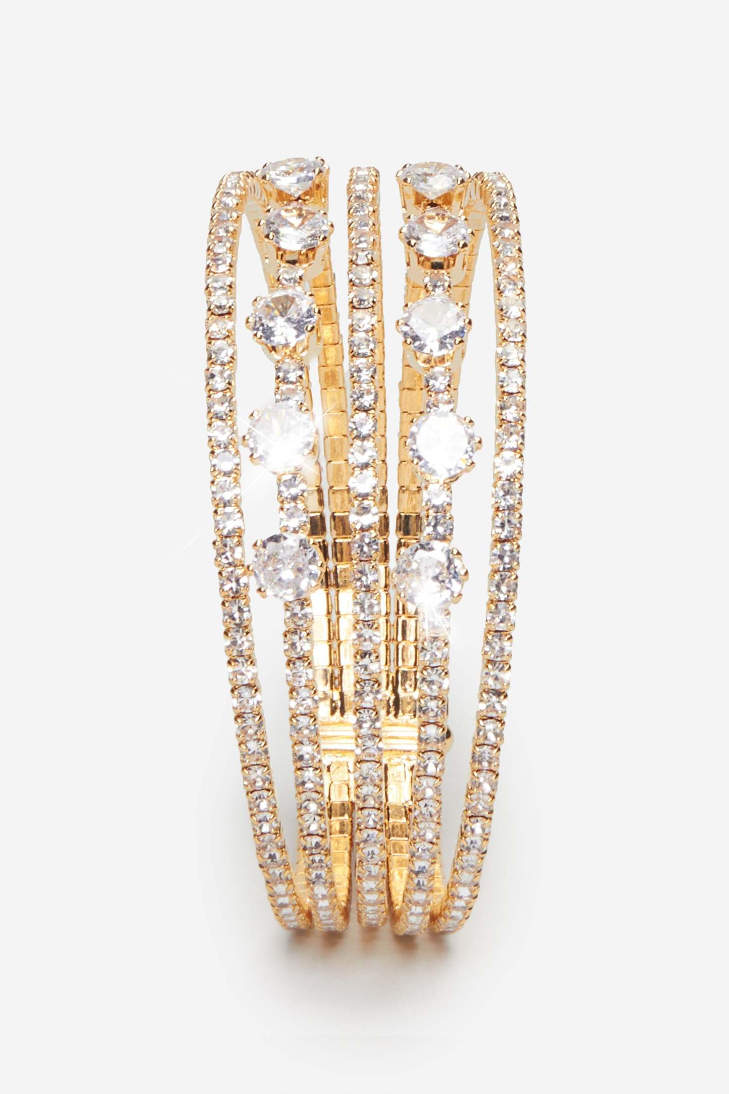 Candice Gold Diamante Cuff Bangle-Fashionmomo.All Rights Reserved