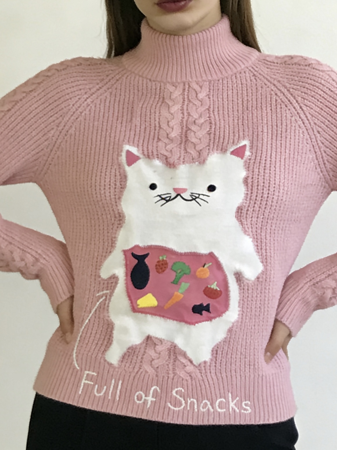 Printed long-sleeved top