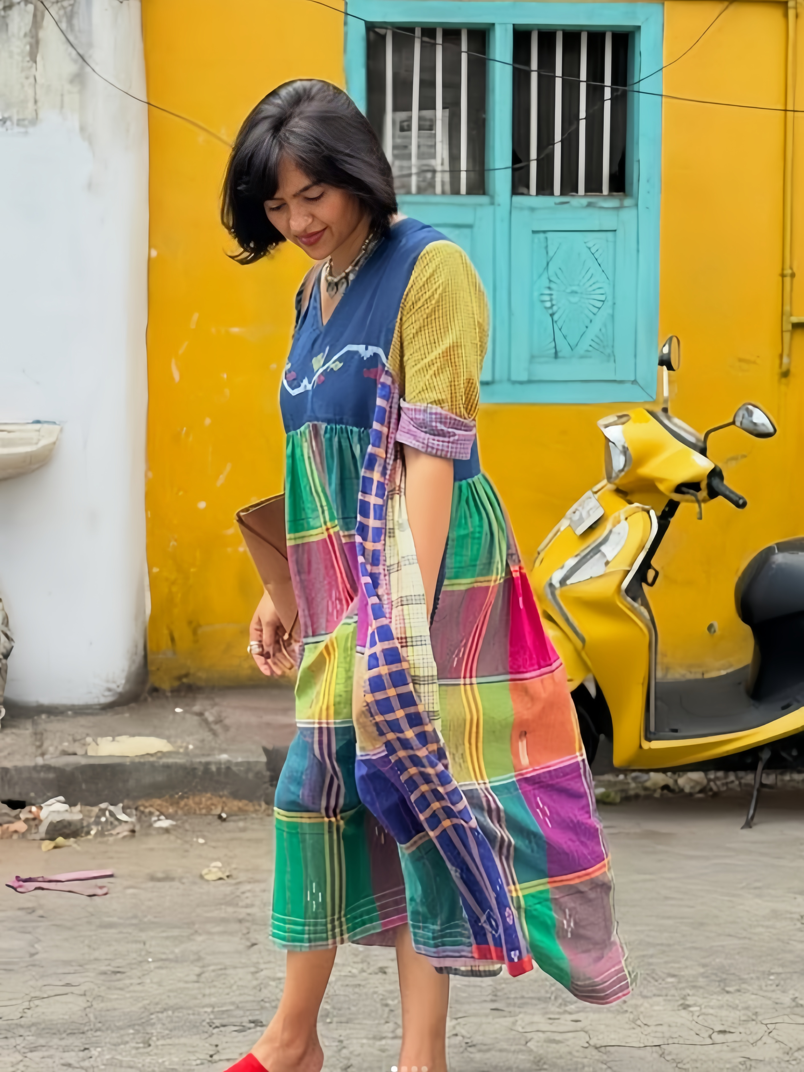 Handcrafted Patchwork Boho Maxi Dress