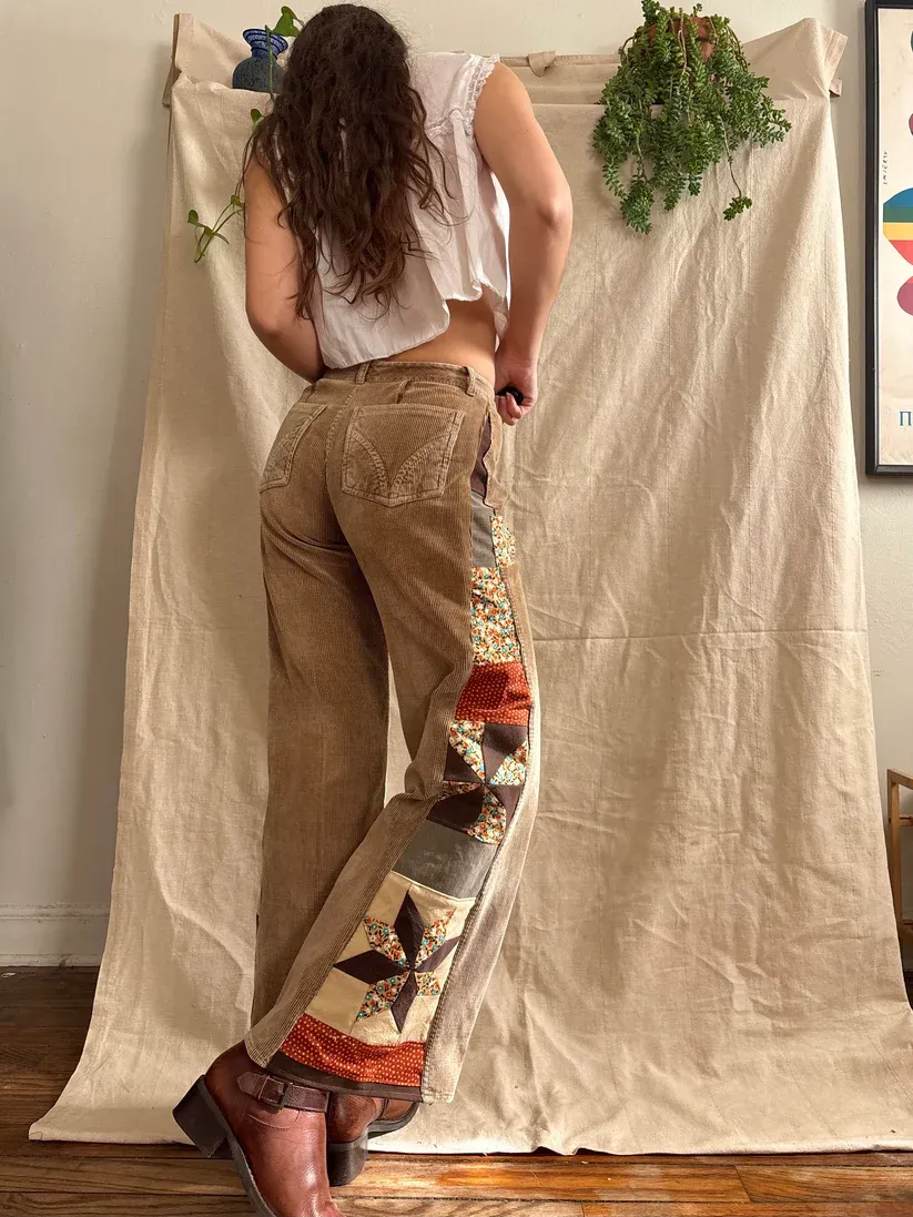 Star & Pinwheel 1970s Corduroys