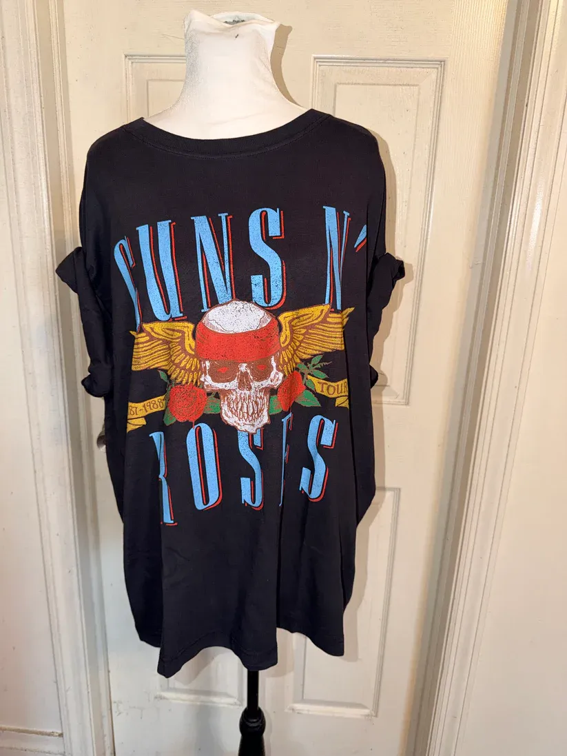 Guns N’ Roses Double Sided Oversized Distressed Tee