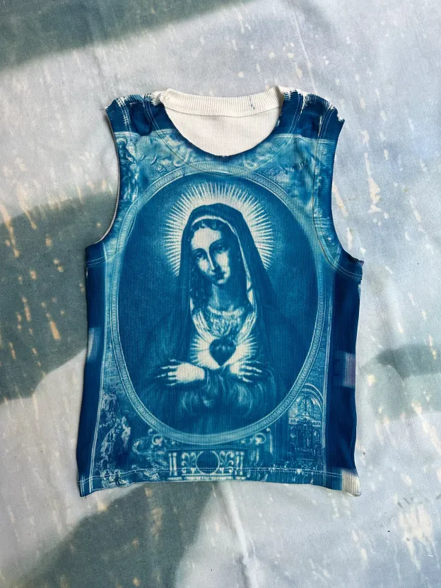 Holy Blue Cyanotype Crop Top