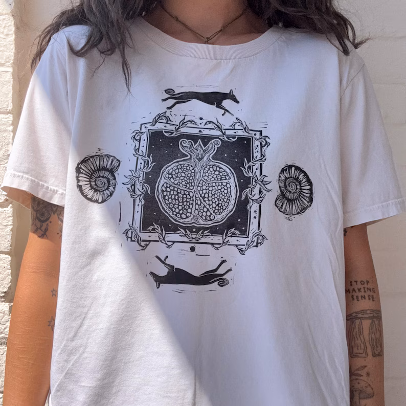 handprinted fruit handler top