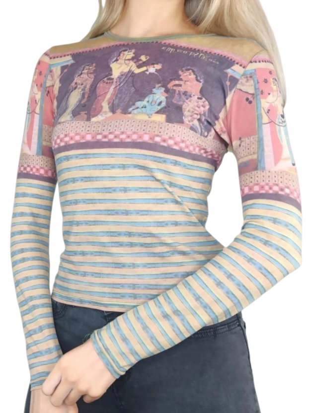 Women's blue and pink shirt